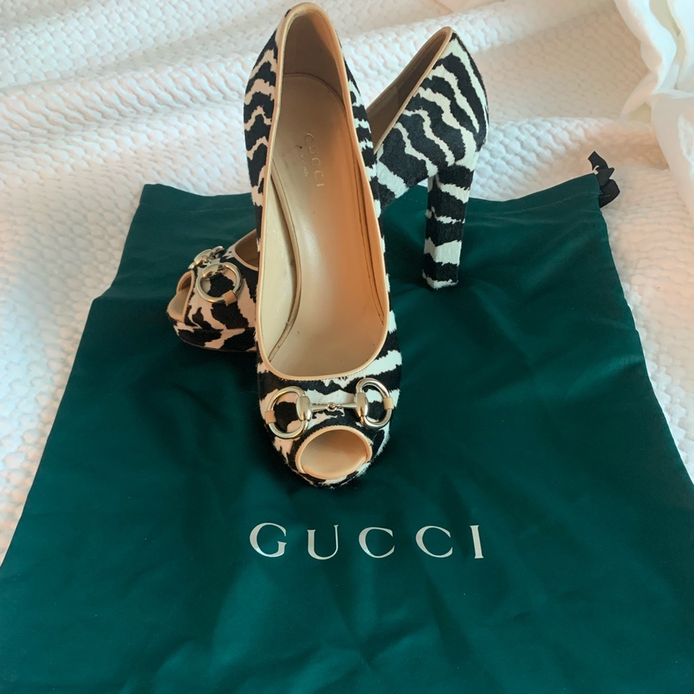 Gucci zebra platform shoes